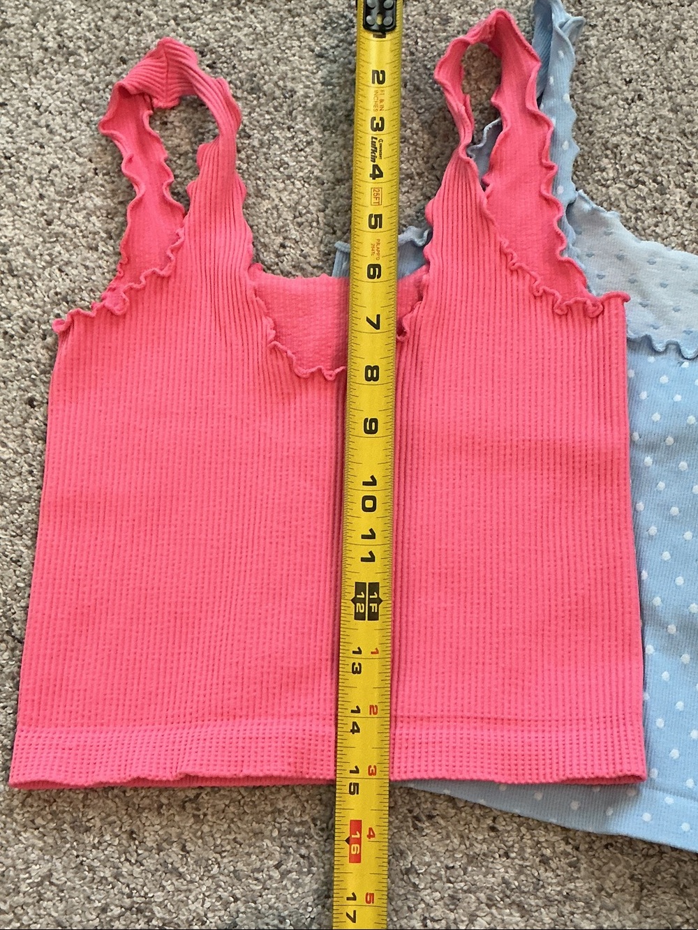 New Bundle of 3 Seamless Tank Tops ~ Pink, Light Blue Polka Dot, Green - Picture 3 of 8